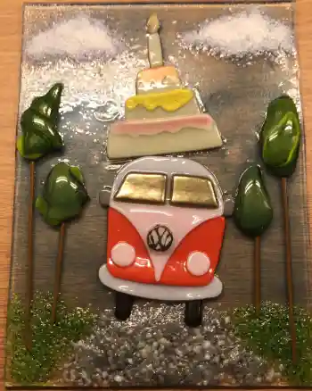 Motorhome commissioned glass piece