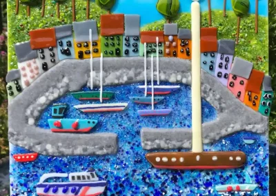 Padstow Harbour - Glass art