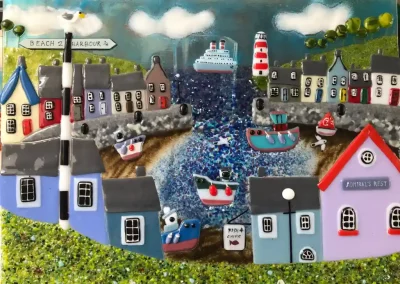 Cornish harbour - Glass Art