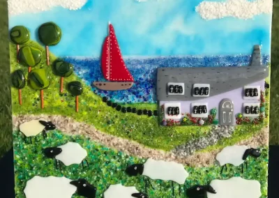 Cornish coast glass picture