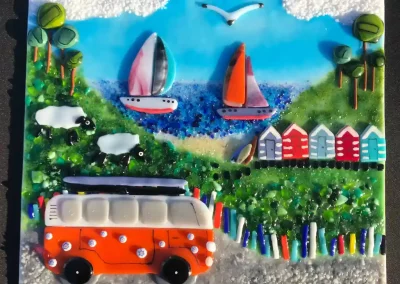 VW Camper - glass picture